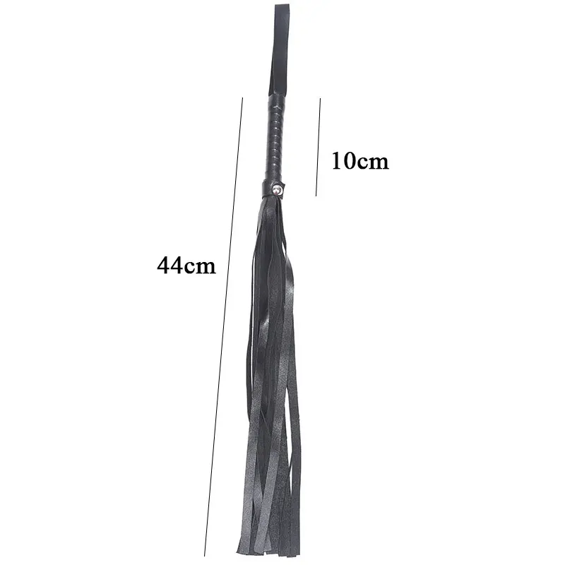 44cm PU Leathe Whip Sex Spanking BDSM Bondage Handle Lash Gay Fetish Horse Adult Erotic Toys For Adults