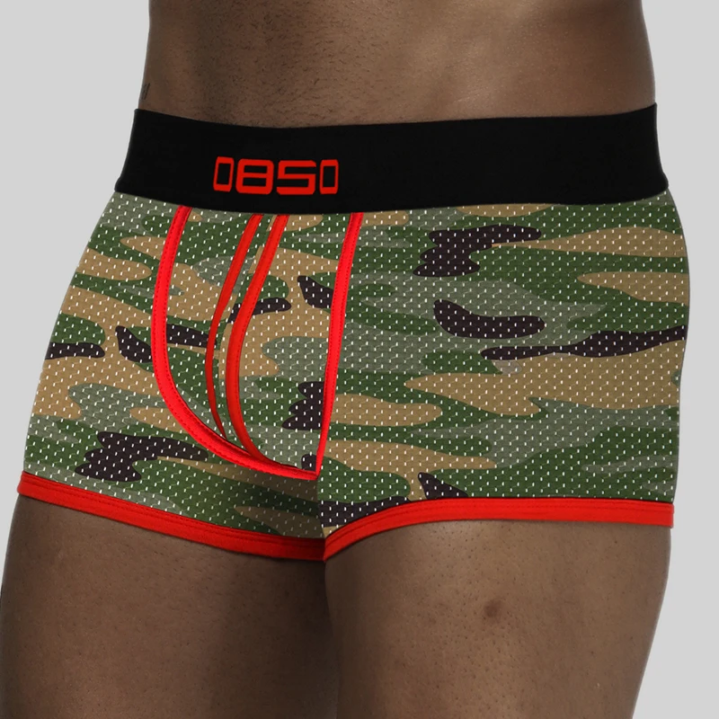 0850 Brand Men Underwear Boxer Mesh Mens Underpants Male Panties Quick Dry U Convex Calzoncillos Hombre Boxer Shorts Camouflage