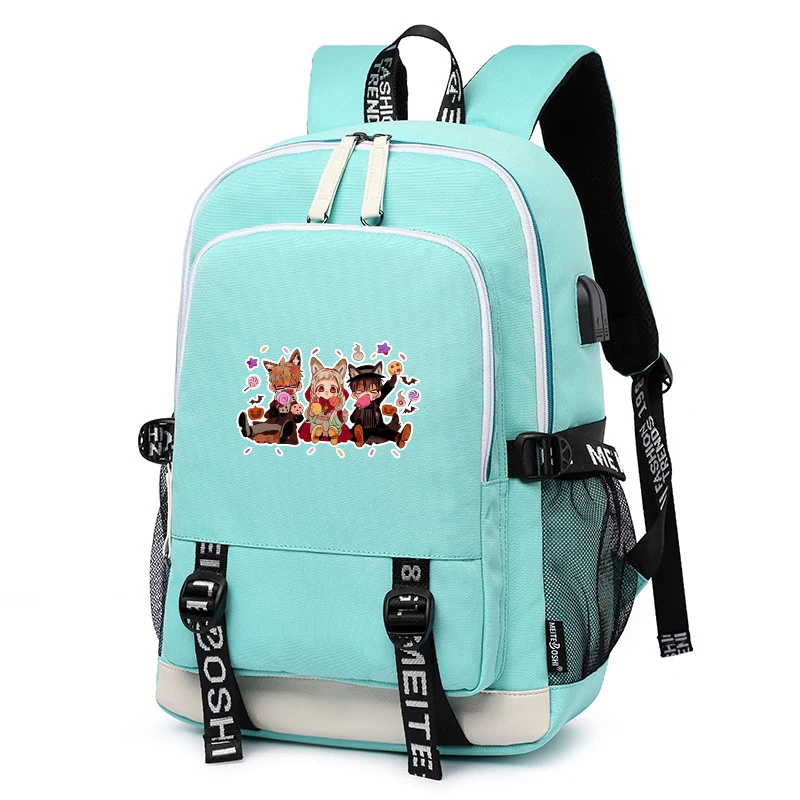 Toilet‑Bound Hanako‑kun Anime Students Backpack Oxford USB Charging Laptop School Bag Cartoon Travel Bookbag Mochila Feminina
