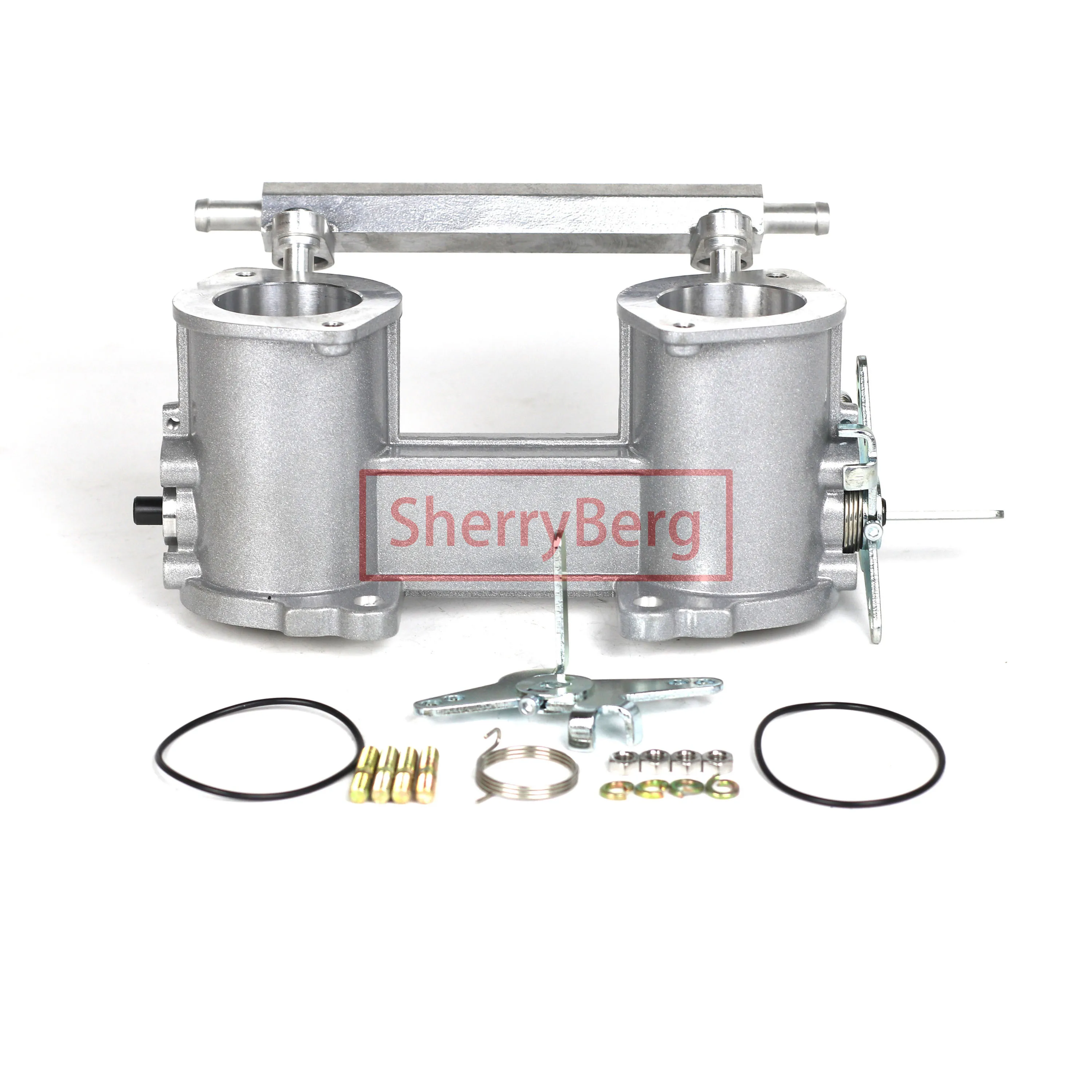 SherryBerg 42MM 42IDA TBS Throttle Bodies For Jenvey IDA Style Carb 84mm Height TFP42I 42mm Rep. Weber & Dellorto W Fuel Rail