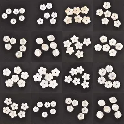 5PCS 8-20mm Shell Beads Natural Mother Of Pearl Shell Flower Texture Curved DIY Ear Studs Making Accessories TRS0391