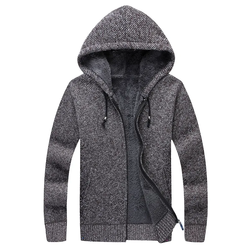 الشتاء الرجال Sweatercoat مقنعين سترة متماسكة معطف الرجال الصوف محبوك سترة جاكيتات عادية الصلبة سترة سترة رجل الملابس