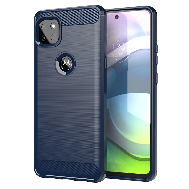 For Motorola Moto G 5G Case Bumper Rubber Silicone Carbon Fiber Cover For Motorola Moto G 5G Phone Case For Moto G 5G Case 6.7