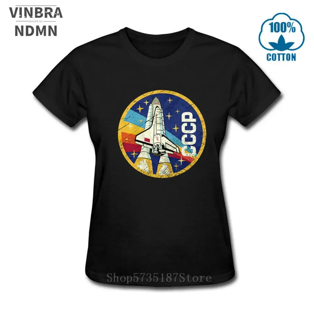 3D Funny USSR CCCP Shirt Casual T Shirt Women 2020 The Soviet Union Russia Space Tshirt Top Tee Rocket Shuttle Emblem V01T-Shirt