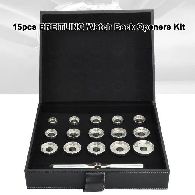 Profesjonalny zegarek z powrotem przyrząd do otwierania kopert zegarków Reomoval zestaw narzędzi, 19.3mm ~ 44.7mm 15 rodzajów umiera przyrząd do otwierania kopert zegarków narzędzia