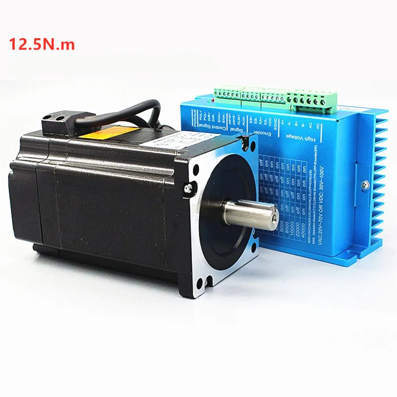 Nema 34 12.5N.m Closed Loop Stepper Motor Kit Hybird Servo Driver HB860H   86HB250-156B 86 2 Phase Stepper Motor