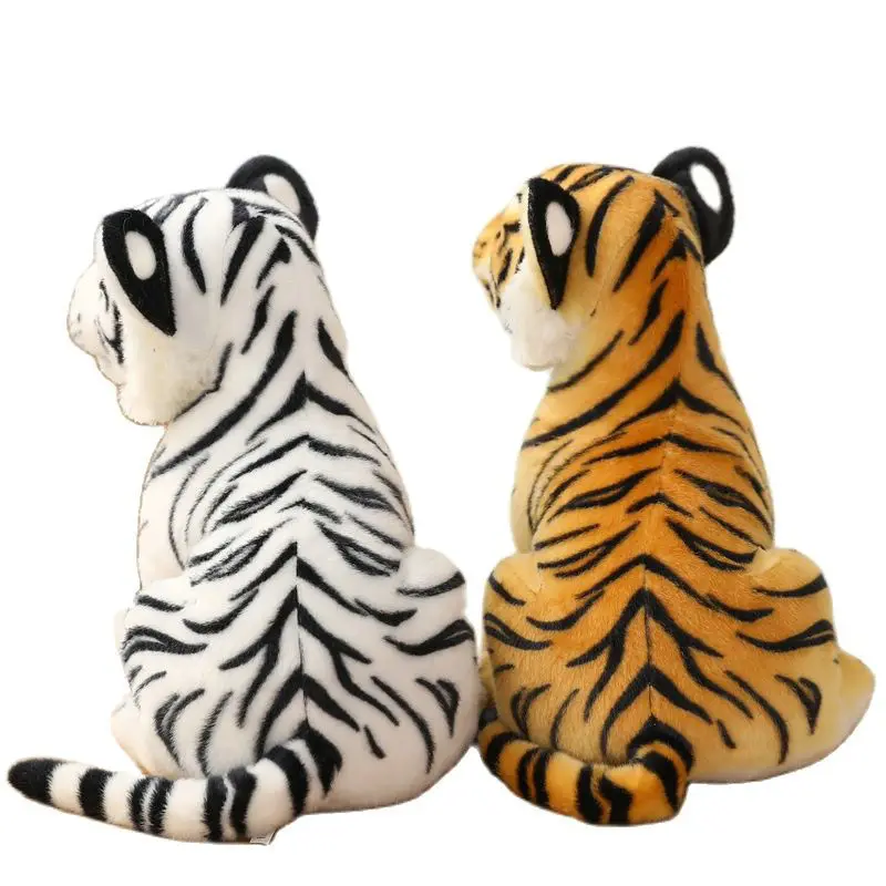 23-33Cm Leuke Levensechte Tijger Gevulde Dieren Wit Tigers Knuffel Real-Life Wilde Bos Dieren Kids speelgoed Gift Voor Jongen Baby Knuffel