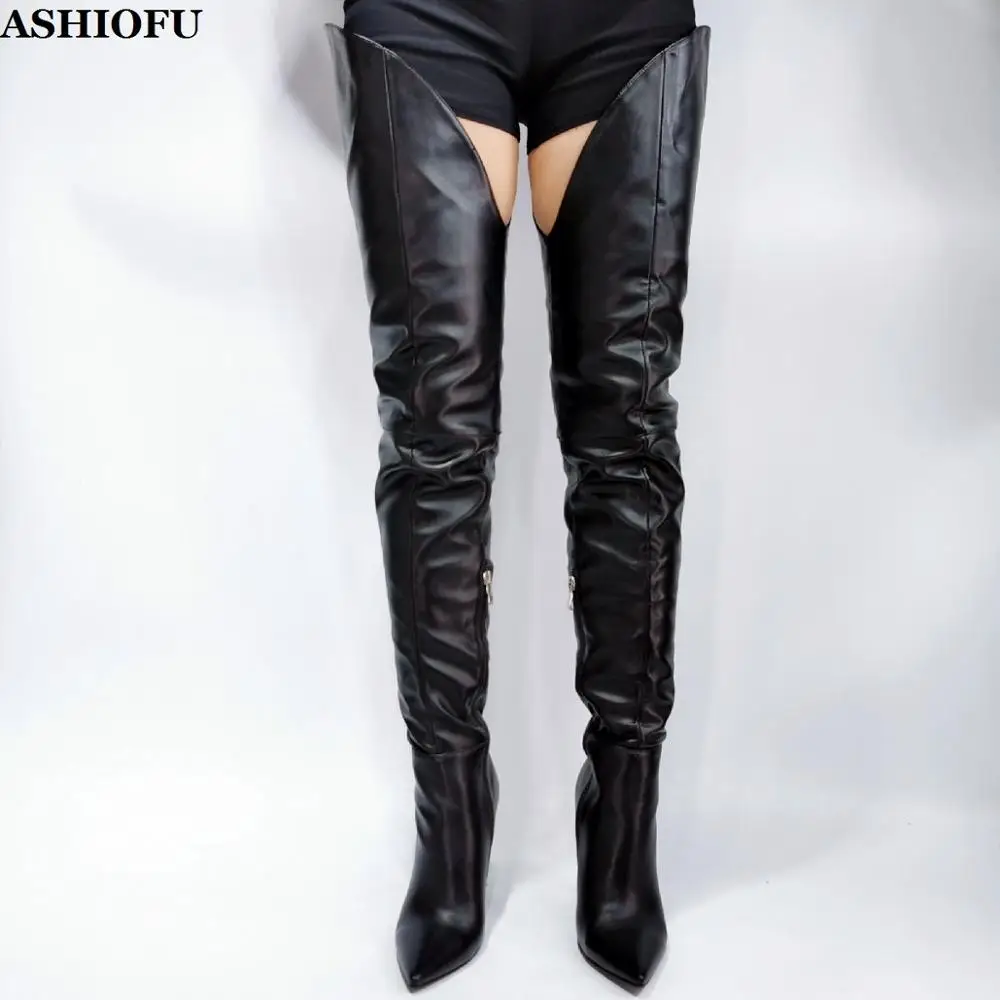 

ASHIOFU New Arrival Women's High Heels Over Knee Boots Pole-dance BFCM Thigh High Boots Evening Club Party Fashion Winter Boots