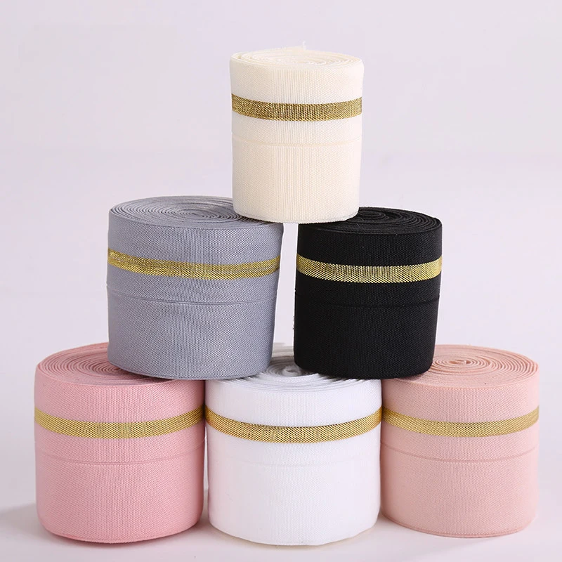 40mm Fold Over fasce elastiche 4cm Spandex Band Dress pizzo Trim cucito biancheria intima garza bordo cintura accessori di abbigliamento 1 metro