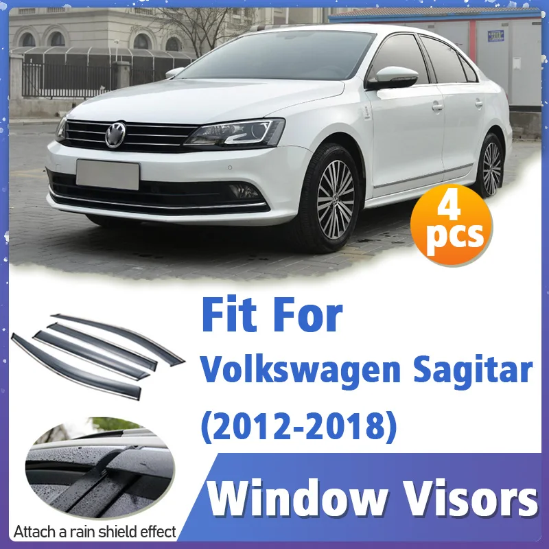 

Window Visor Guard for Volkswagen VW Sagitar 2012-2018 Cover Trim Awnings Shelters Protection Sun Rain Deflector Accessories