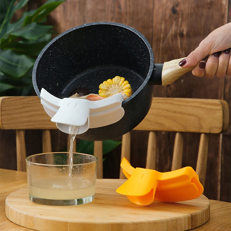 

Kitchen Anti-spill Funnel Silicone Pour Soup Funnel Deflector Soup Pourer Pots Pans Bowls Jars Diversion Nozzle Kitchen Tools