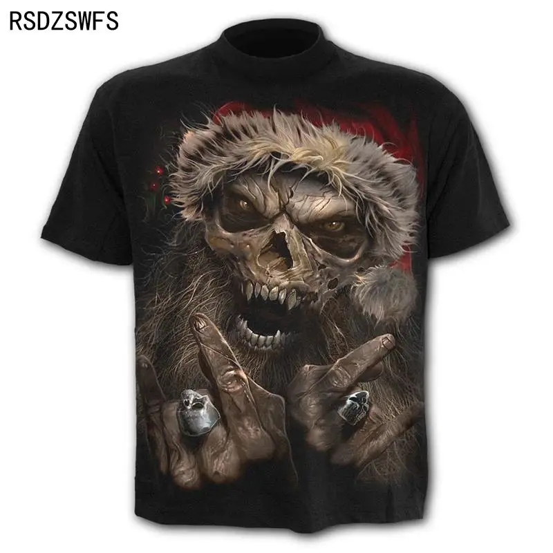 New Scary Skull Men\'s T-Shirts Men\'s Punk 3D Shirts Summer Fashion Tops O-neck t-shirt Boys Clothing Streetwear Size XXS-5XL