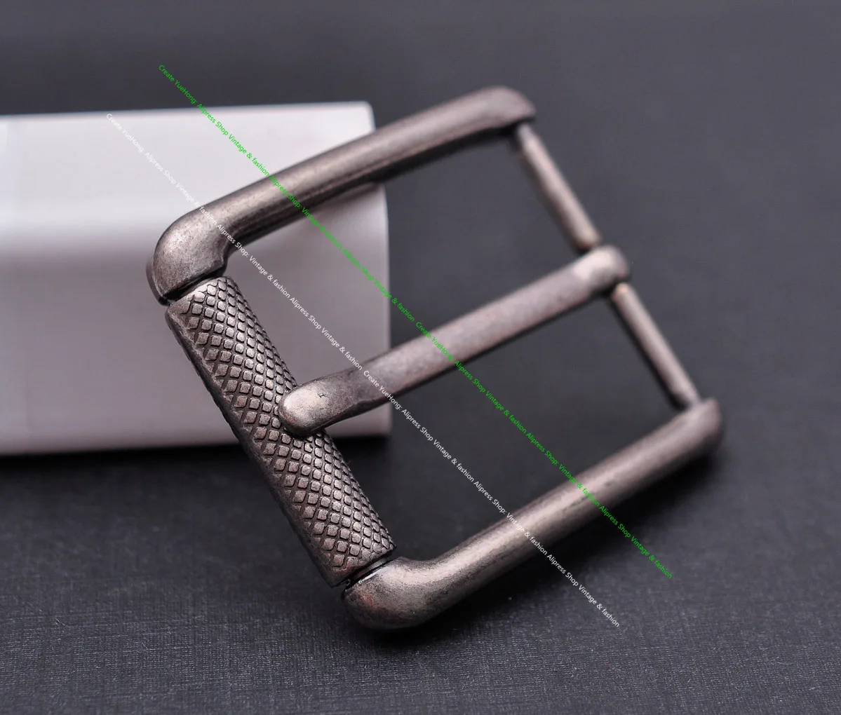 الثقيلة العتيقة الفضة نهاية شريط الأسطوانة دبوس واحد أبازيم للرجال حزام الخصر مشبك الجلود الحرفية الملحقات تناسب 38 ملم #2