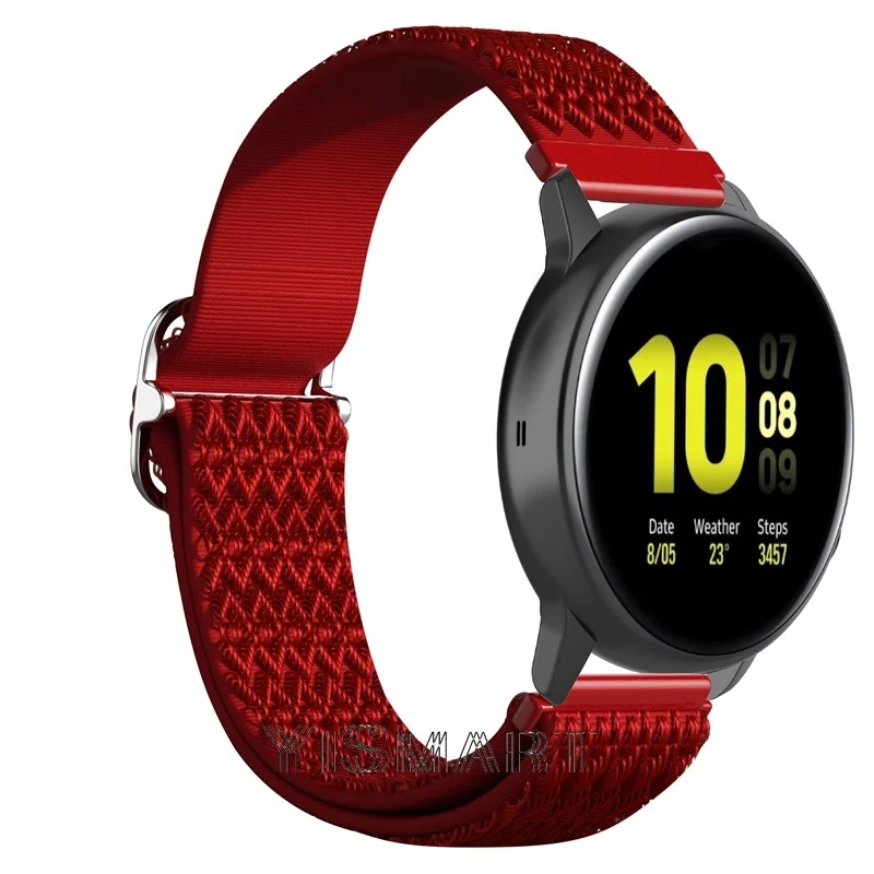 Tali Loop Nilon 20Mm untuk Jam Tangan Samsung Galaxy 4 Gelang Klasik Jam Tangan Pengganti Olahraga untuk Olahraga 2 Gigi Aktif