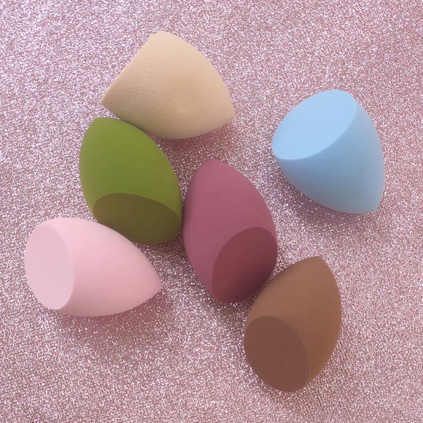 1pcs Water Drop Shape Cosmetic Puff Makeup Sponge Oblique Cut Surface Foundation Powder Cream Sponge Make Up Tools 6 colors