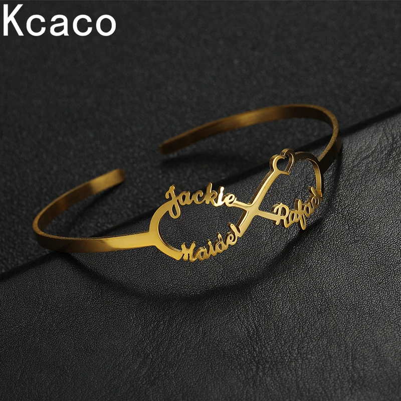 

Customized Nameplate Name Bracelet Personalized Custom Family Cuff Bangles Women Men Stainless Steel Jewelry Gifts Dropshipping