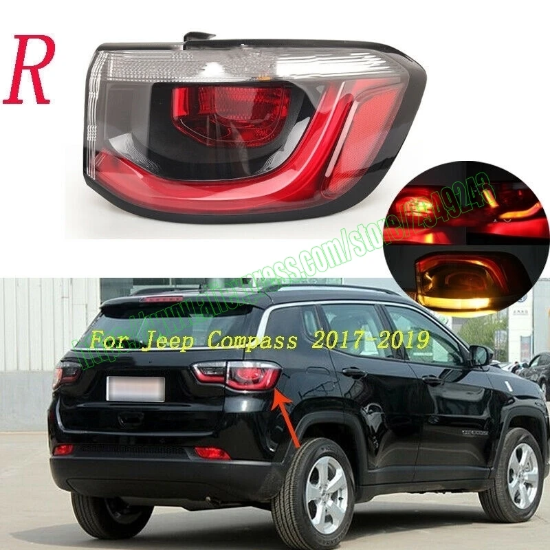 اكسسوارات السيارات ل جيب كومباس 2017 2018 2019 اليمين الخارجي لمبة خلفية الذيل ضوء الفرامل الضوء الخلفي مجموعة الضوء الخلفي #1