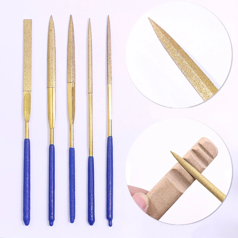 10Pcs 180mm Diamond Needle File Set Tatinium-Coated Precision Jewellers Jewellery Repair Modelling Shaping Craft Tools D30