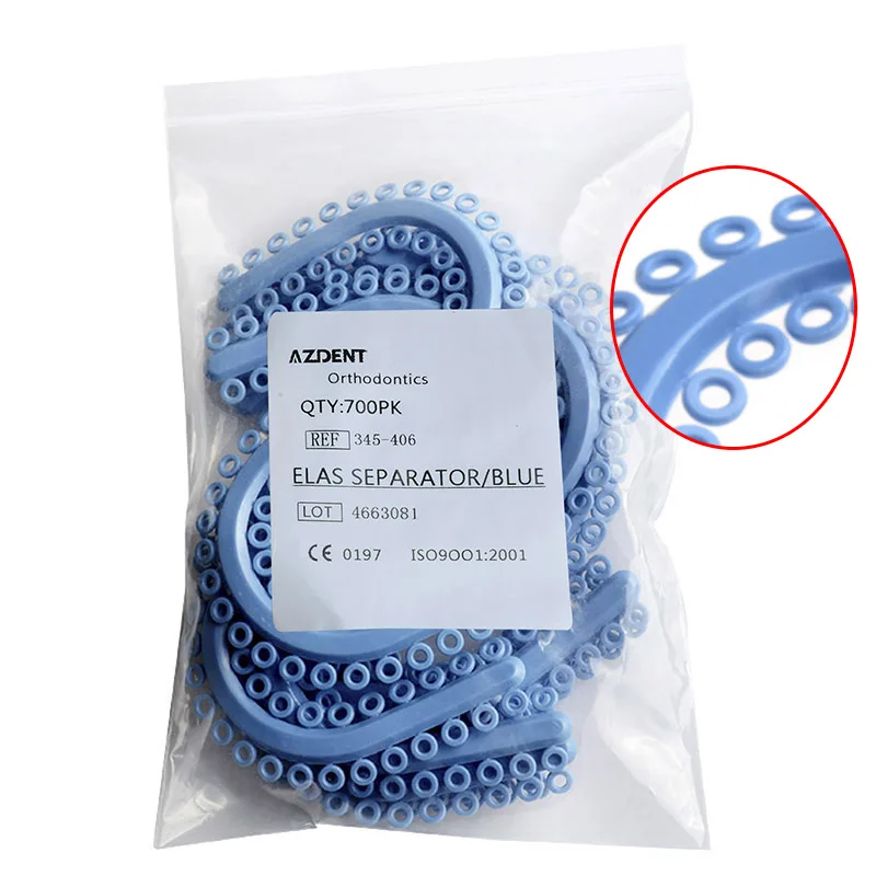 Dental Orthodontic Braces Separate Ligature Ties Blue Color S-type 700pcs Dental Tools Dental Orthodontic Braces Separate Ligatu