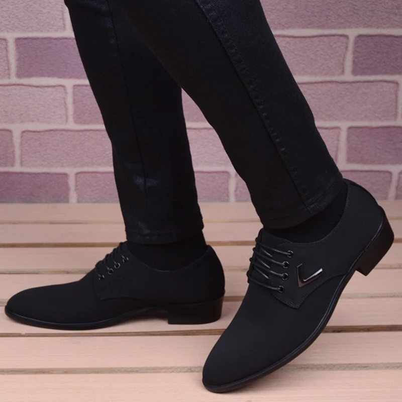 2020 New Fashion denim Mens Dress Shoes Oxford For Men Zapatos Hombre Male Italy Fabric Lace-up Sapato Social Mens Formal