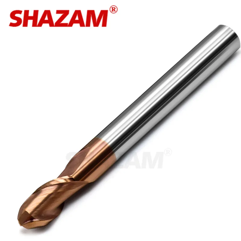 Imagem -05 - Cortador de Moagem Liga de Revestimento de Aço de Tungstênio Ferramenta 100l Hrc55 Alongamento Bola Nariz Endmills Shazamtop Fresagem Cortador Endmill
