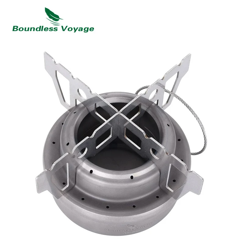 Boundless Voyage Camping Alcohol Stove Titanium Spirit Stove Backpacking Pocket Alcohol Heater Outdoor Mini Burner with Stand