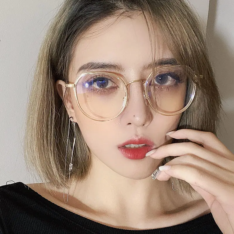 High-quality large frame glasses Myopia Glasses Women Men Nearsighted Eyewear Anti blue light Glasses with Diopters Minus -1.0