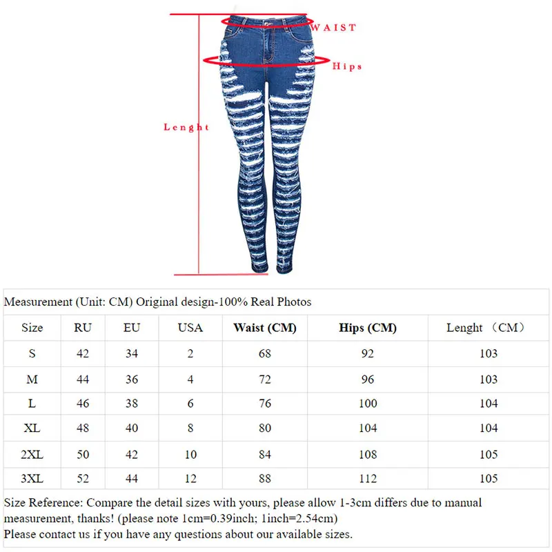 Personalizado rasgado lavado jeans skinny para as mulheres de cintura alta slim stretch denim mendigo jeans mulheres plus size