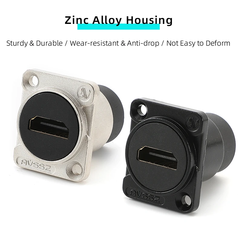 Avssz Type D Hdmi 2.0 Socket Adapter 4K Hd Rechte 90 ° Haakse Vrouwelijke Docking Converter Seat Chassis audio Video Connector