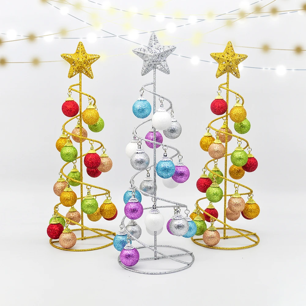 Creative Wrought Iron Christmas Tree Flash Ball Tower Tree Decoration Fake Tree Family Wedding Christmas Child New Year Gift