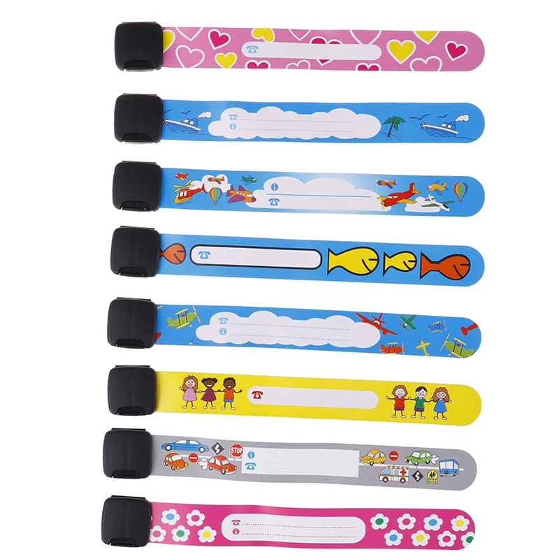 Hot 4PCS Adjustable Waterproof Wrist Strap Children Travel Outdoor Safe Anti-lost Wristband Safety Recognition Bracelet For Kids