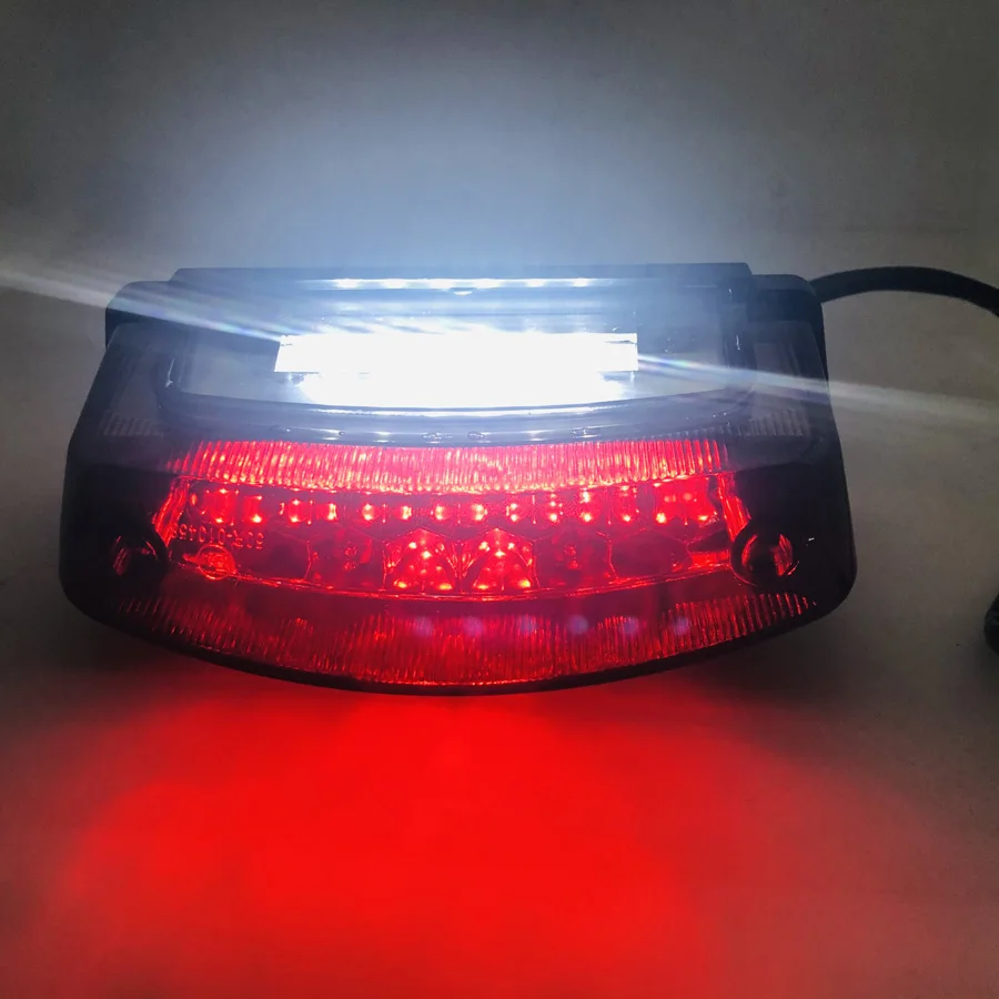 Motorcycle LED Tail Light Universal License Plate Rear Brake Lamp For Honda Suzuki Ducati M1000 600 620 695 800 S2R S4R M750