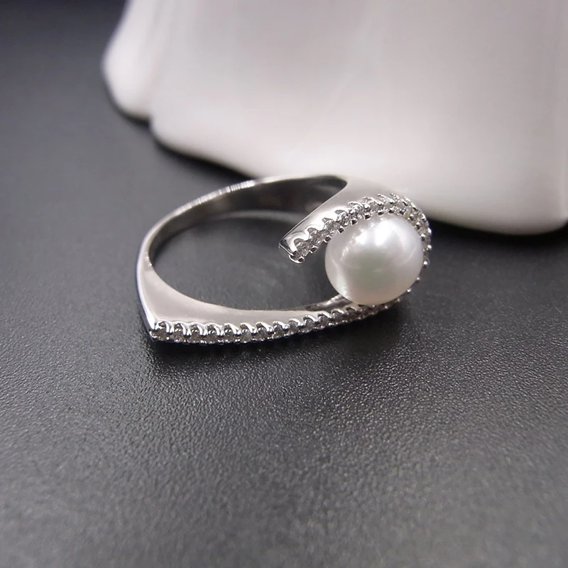 Sinya 925 Sterling Silver High Luter Natural Pearl Fine Jewelry Wedding Brand Engagement Ring for Women Lover