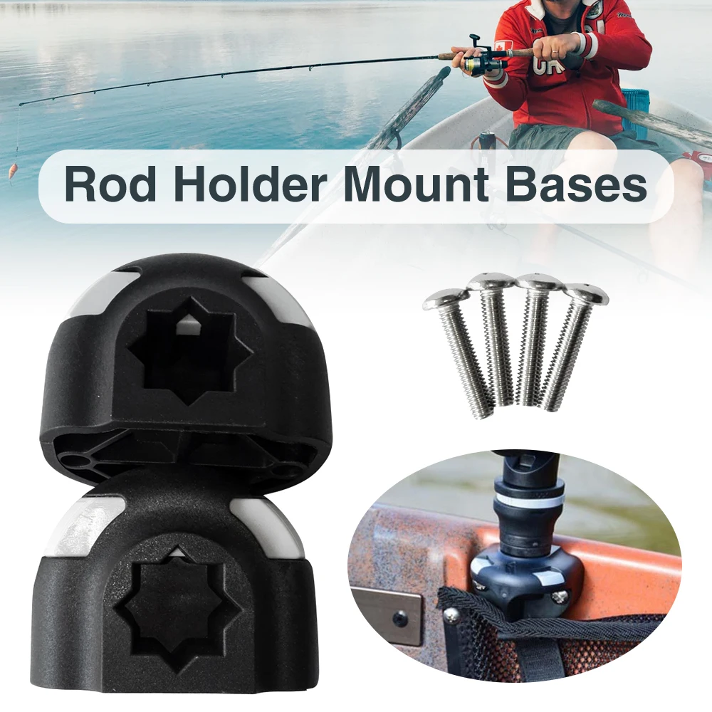 2 Pieces Kayak Boat Sea Fishing Rod Holder Mount Base Tackle Kit Accessory for Kayaks Fishing Rowing Boats Canoes Sailboats ATVs