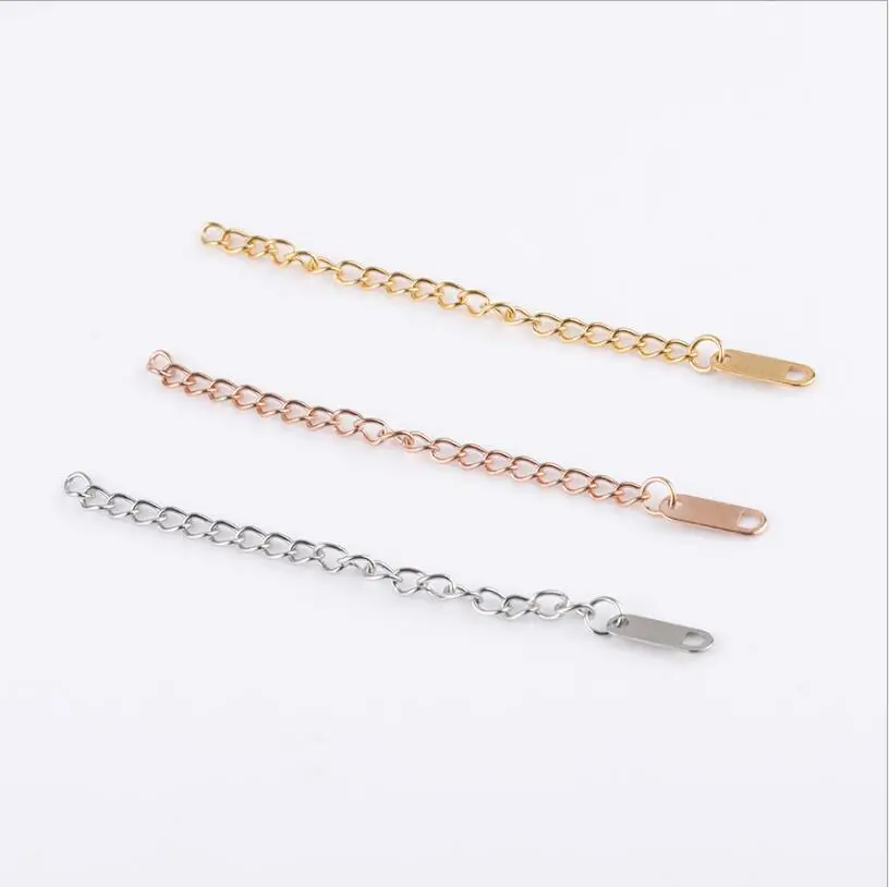 20pcs/lot Stainless Steel DIY Extended Extension Chains Extender Jewelry Findings Necklace Bracelet Chains Accessories 6cm