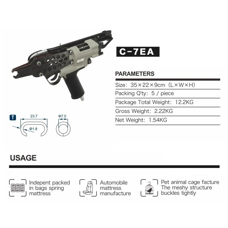 Woodpecker Hog Ring Plier Gun C7E for 15G100 Rings