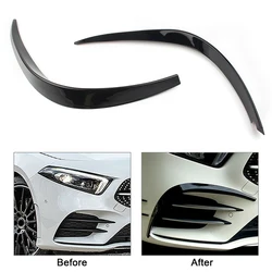 1Pair ABS Car Front Bumper Splitter Spoiler Canard For Mercedes Benz 2019 2020 W177 A-Class A180 A200 A220 A260 A35