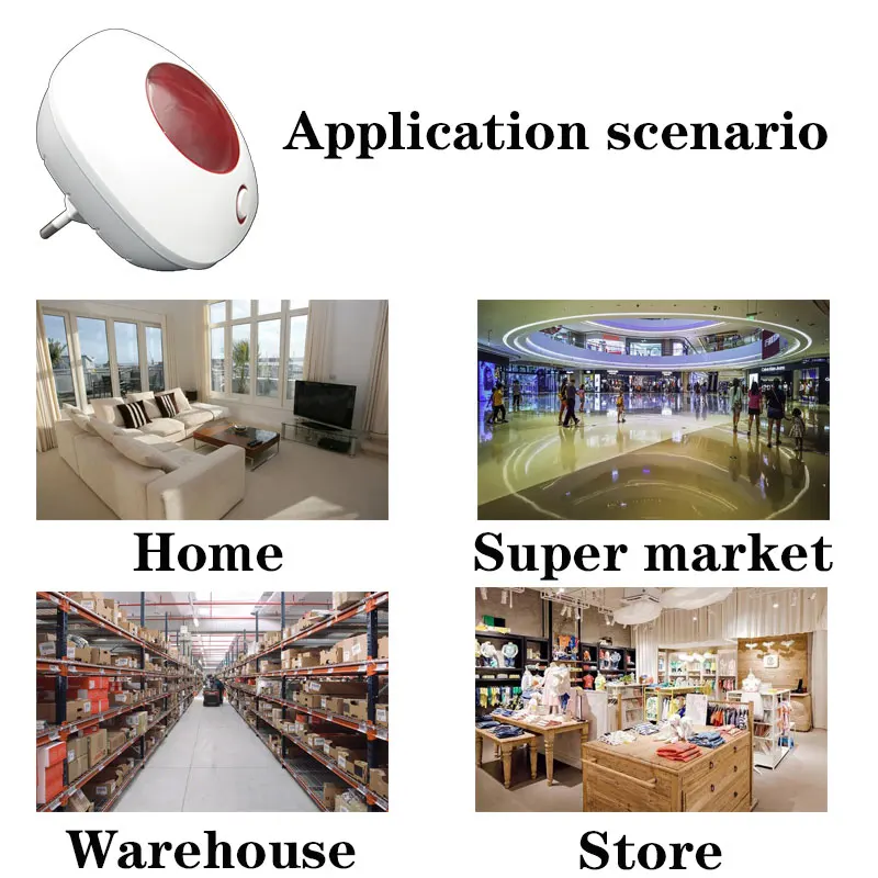 SN10 Loud Indoor Wireless Alarm Siren 100dB Flashing Indoor Horn Red Light Strobe Siren For GSM Home and Business Security