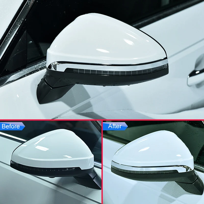 Chrome Side Rearview Mirror Trims Strips For Audi A4 B9 A5 F5 2016 2017 2018 2019 2020