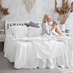 Pure Linen Flat Sheet, Hotel Quality, Flat Sheets, King and Queen Size, Cool and Breathable, Soft Bed Sheet