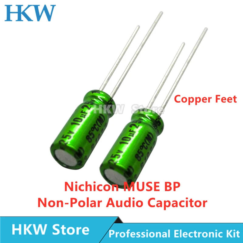 10 sztuk/partia Nichicon MUSE BP ES Niepolaryzowany Bipolarny Kondensator Audio HiFi 4.7uF 10uF 22uF 47uF 100uF 16V 25V 50V Miedziane nóżki