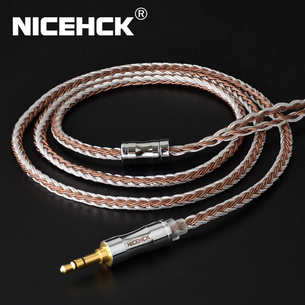 NiceHCK C16-5 16 Core Copper Silver Mixed Cable 3.5/2.5/4.4mm Plug MMCX/2Pin/QDC Pin For TRNCCAKZ TFZ QDC NX7MK4/F3 BL-03