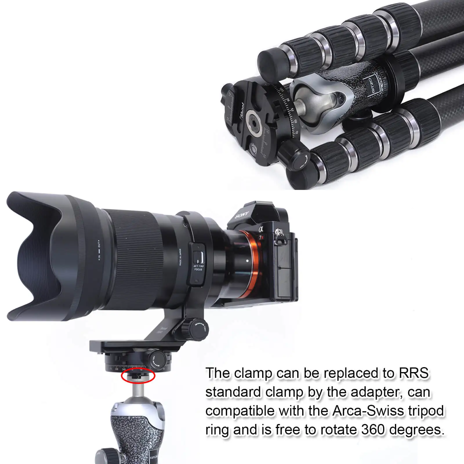 Arca-Swiss Quick Release Clamp Converter Adapter for Tripod Ball Head of Gitzo 82TQD 82QD, Manfrotto MH490 492 MH054 055 MHXPRO