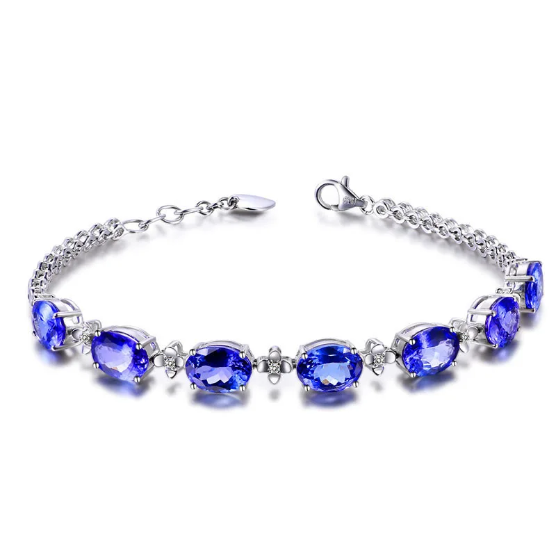 BABYLLNT 2024 New 925 Sterling Silver Bracelets Exquisite Sapphire Creative Bracelet For Women Wedding Engagement Jewelry Gifts