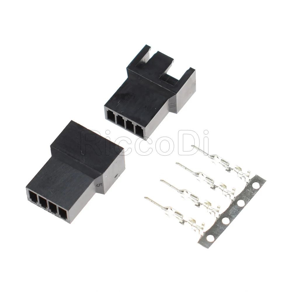 High quality Black Molex 2540 3+1 Pin 4Pin Black White Fan Male PWM Power shell Connector Housing For Male Terminal Crimp pins