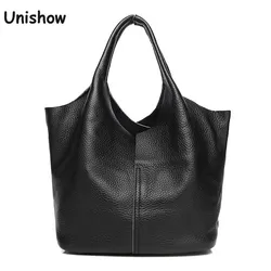 Genuine Leather Women Bucket Bag Brand Designer Real Leather Women Shoulder Bag Casual female Crossbody Bag Small Lady Handbag