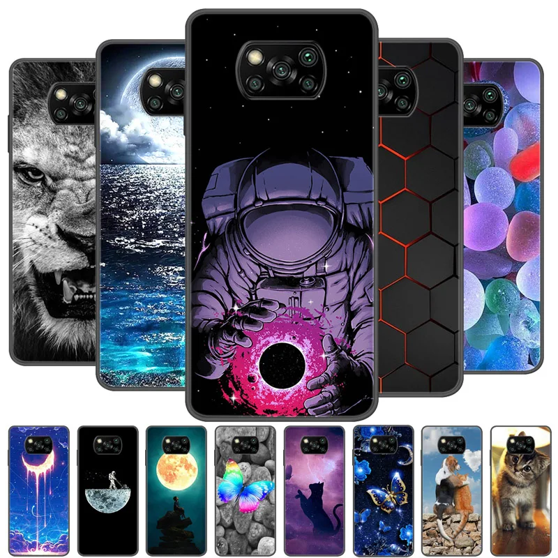 For Xiaomi Poco X3 Pro Case Soft TPU Silicone Cover for Poco X3 Pro X3Pro Phone Case PocoX3 Pro Cute Cat Protective Case Bumper