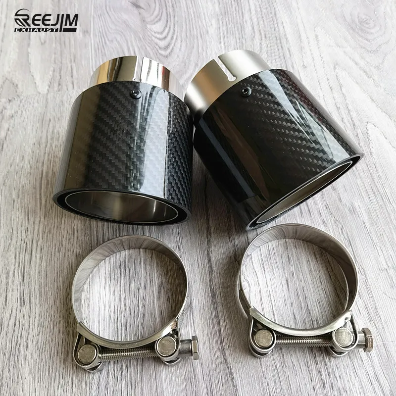 2021 New model 4 Pieces Carbon Fiber Exhaut tips Auspuffspitze for F87 M2 F80 M3 F82 F83 M4 Direct Fit Universal Fit Exhaust Tip