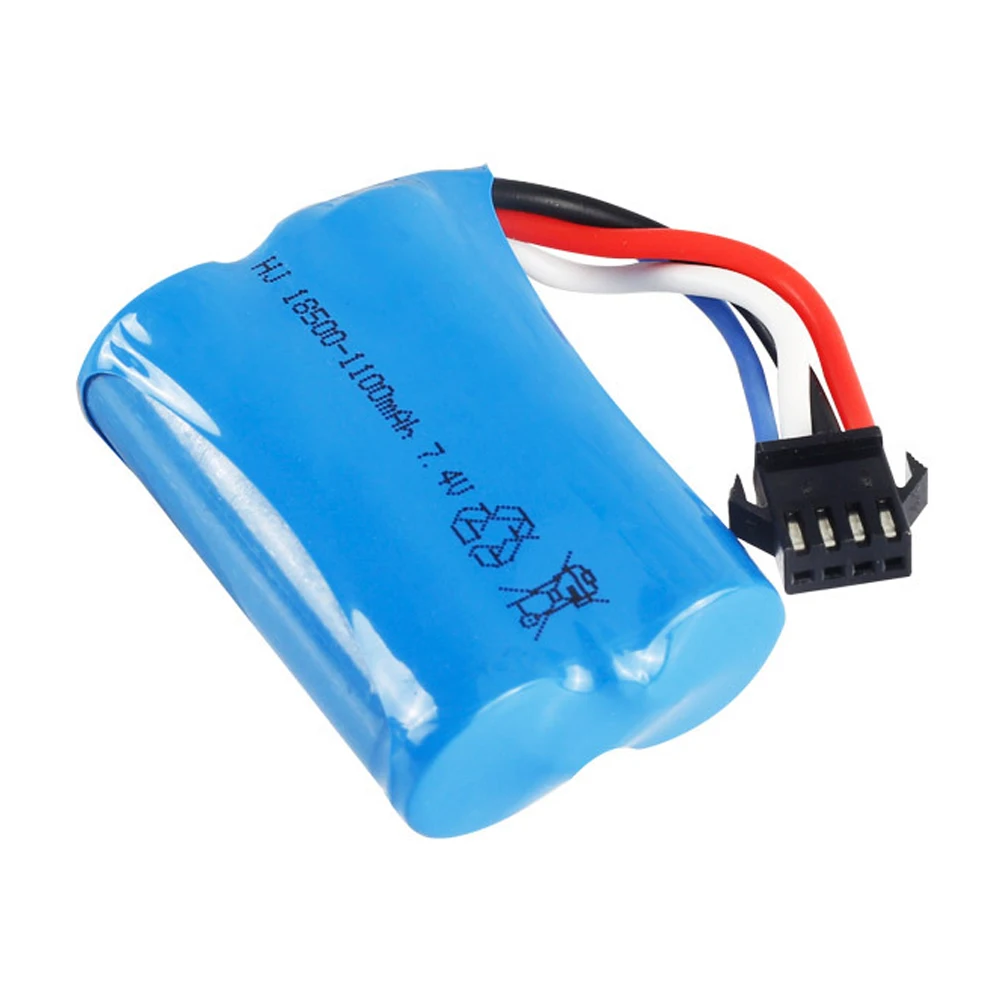 5PCS 7.4V Lipo battery For UDI 001 UDI001 Huanqi 960 Remote control speedboat With SM-4P Plug upgrade 7.4V 1100mah 18500 battery