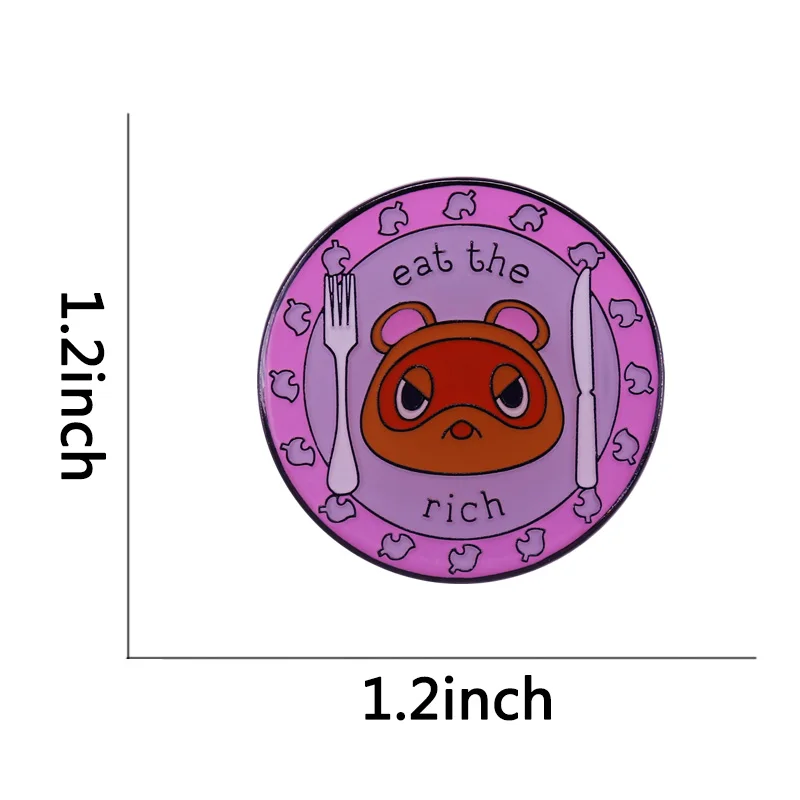 Eat the rich pink enamel pin Workers of the world unite against Tom Nook, known enemy of the proletariat.